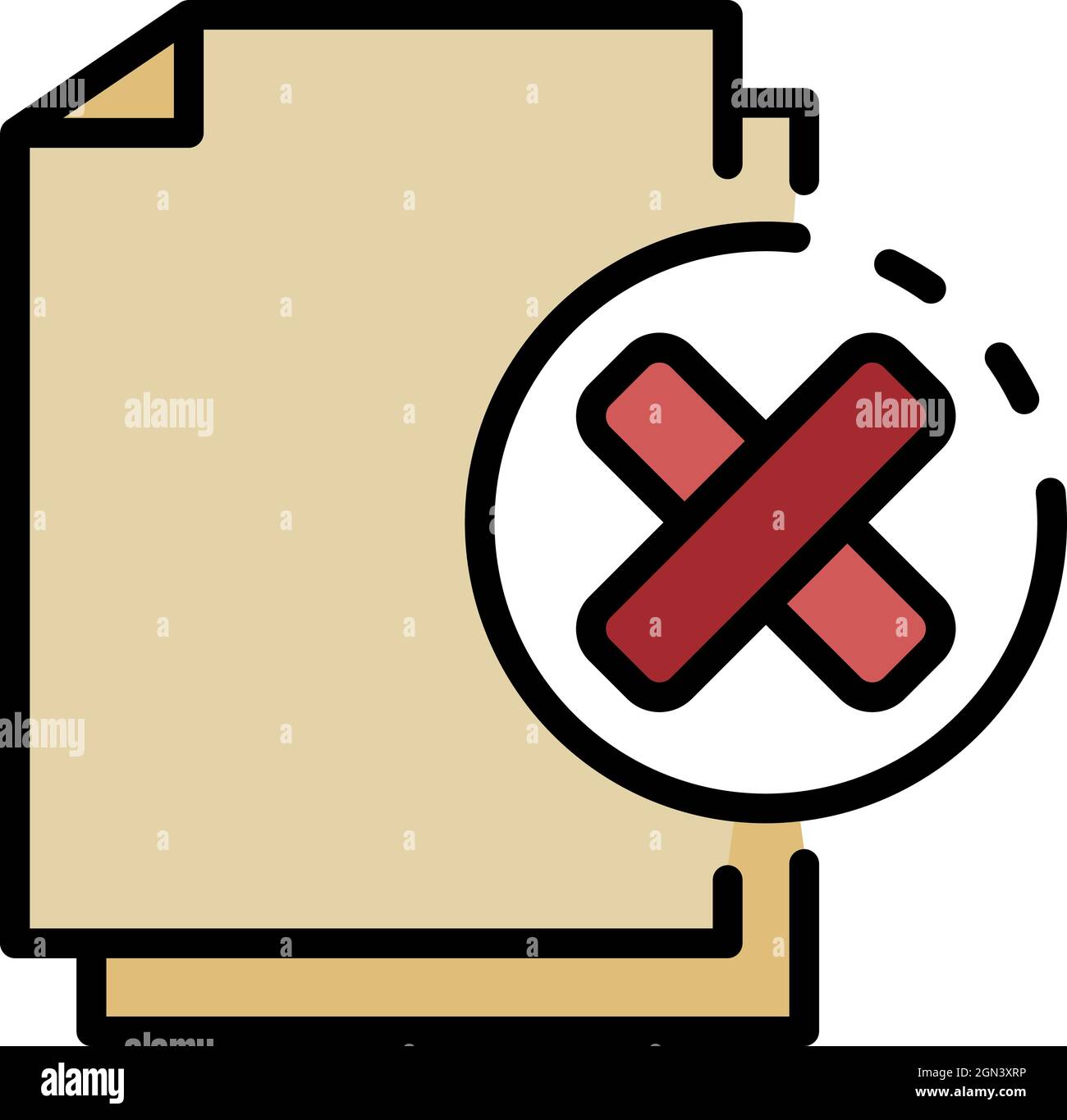 Not secured documents icon. Outline not secured documents vector icon color flat isolated Stock Vector