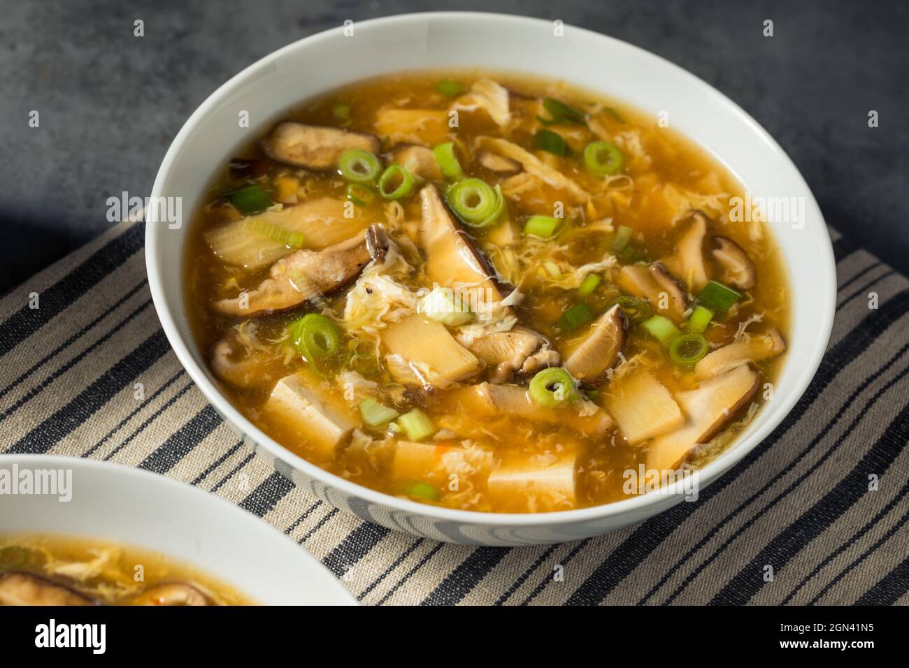 Homemade Chinese Hot and Sour Soup with Tofu and Mushrooms Stock Photo Alamy