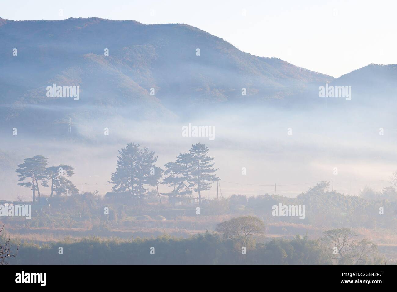 Mountains under the clear sky Stock Photo - Alamy