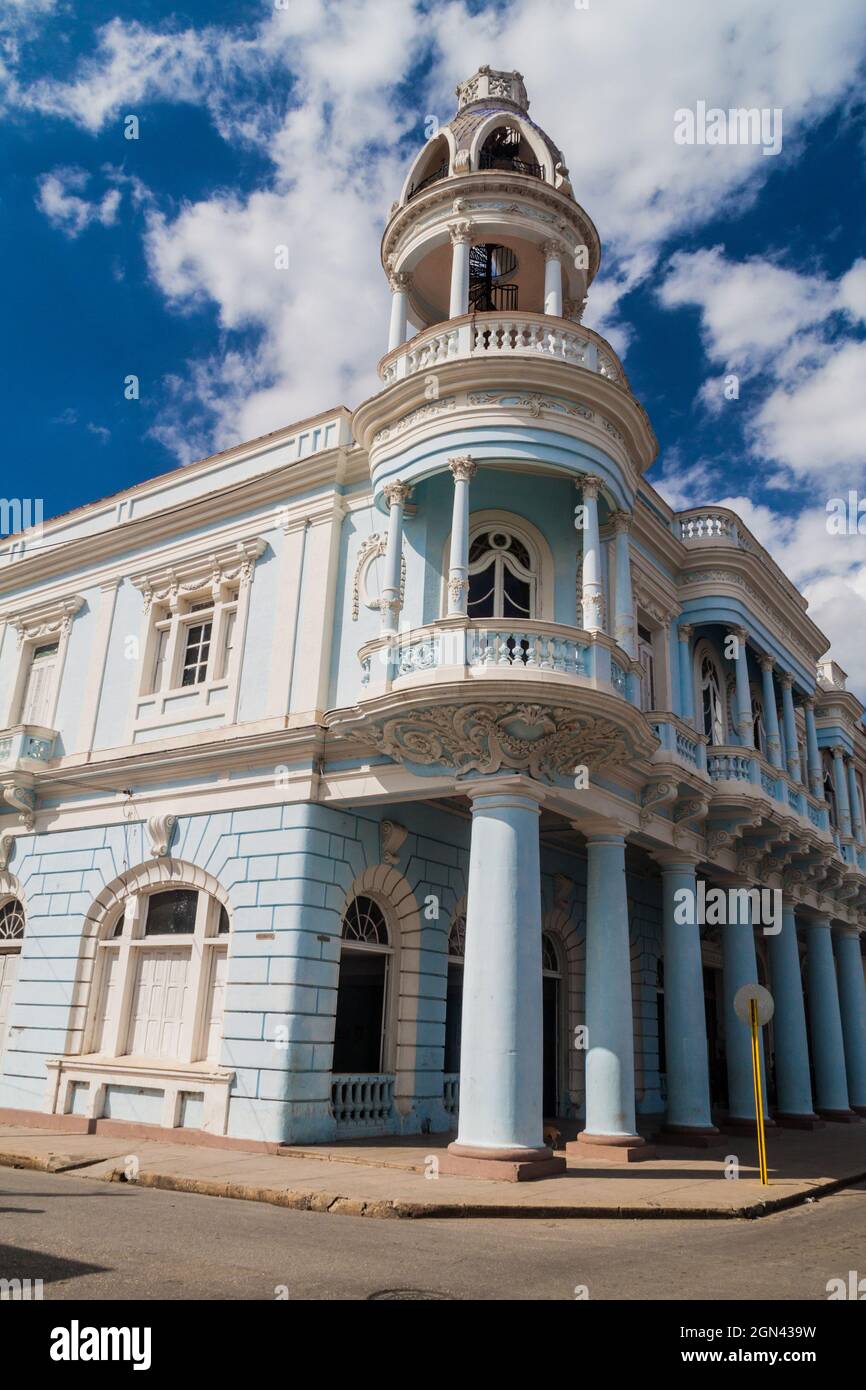 Tower of Casa de la Cultura Benjamin Duarte in Cienfuegos, Cuba. Stock Photo