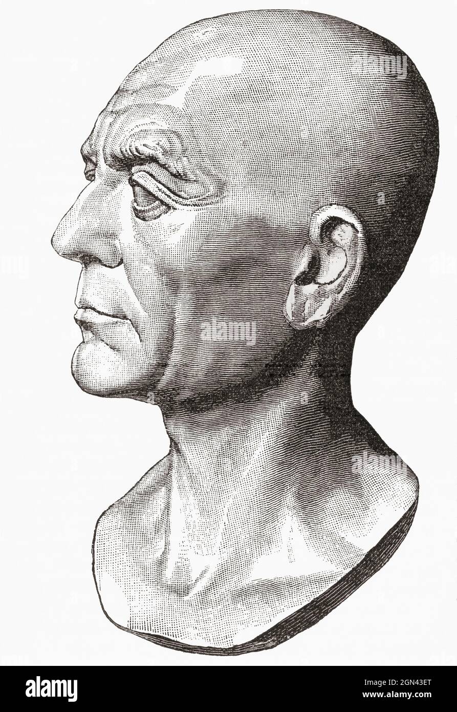 Publius Cornelius Scipio Africanus, 236/235–183 BC.  Roman general and later consul.  From Cassell's Illustrated Universal History, published 1883. Stock Photo