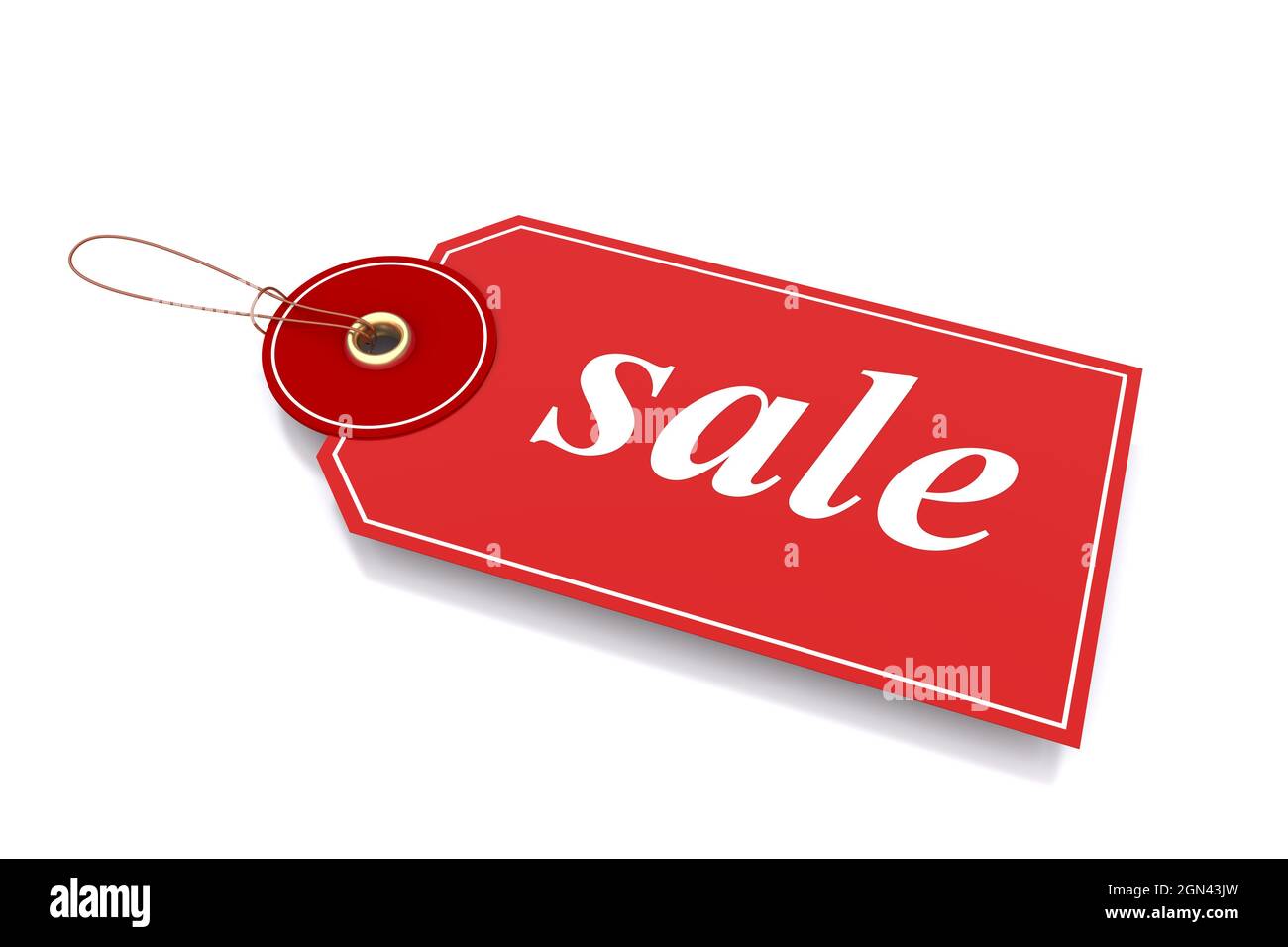 Red sale tag on a white background Stock Photo