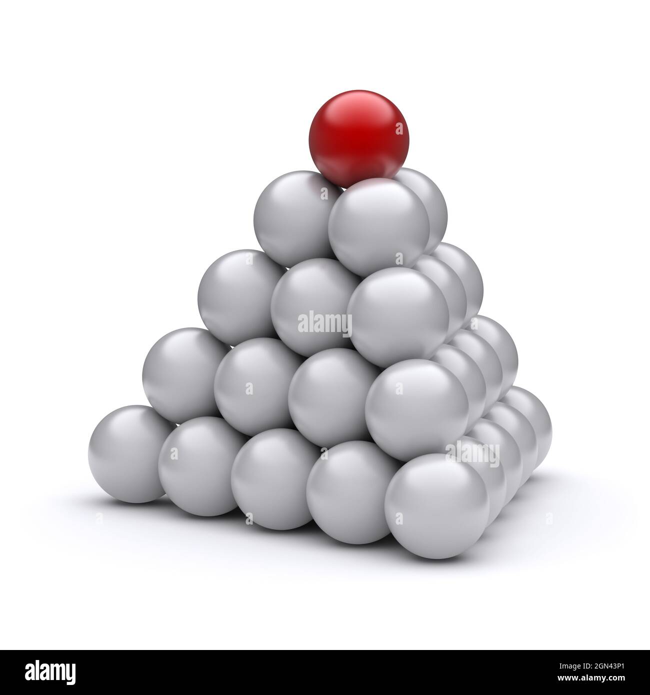 Red ball on top of the pyramid Stock Photo