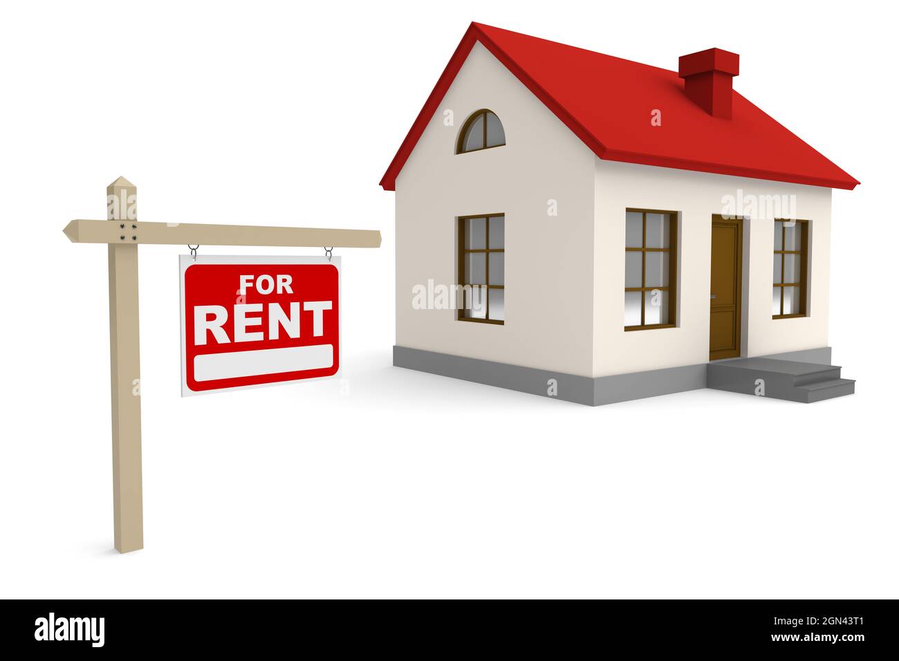 House for rent. 3d rendered image Stock Photo