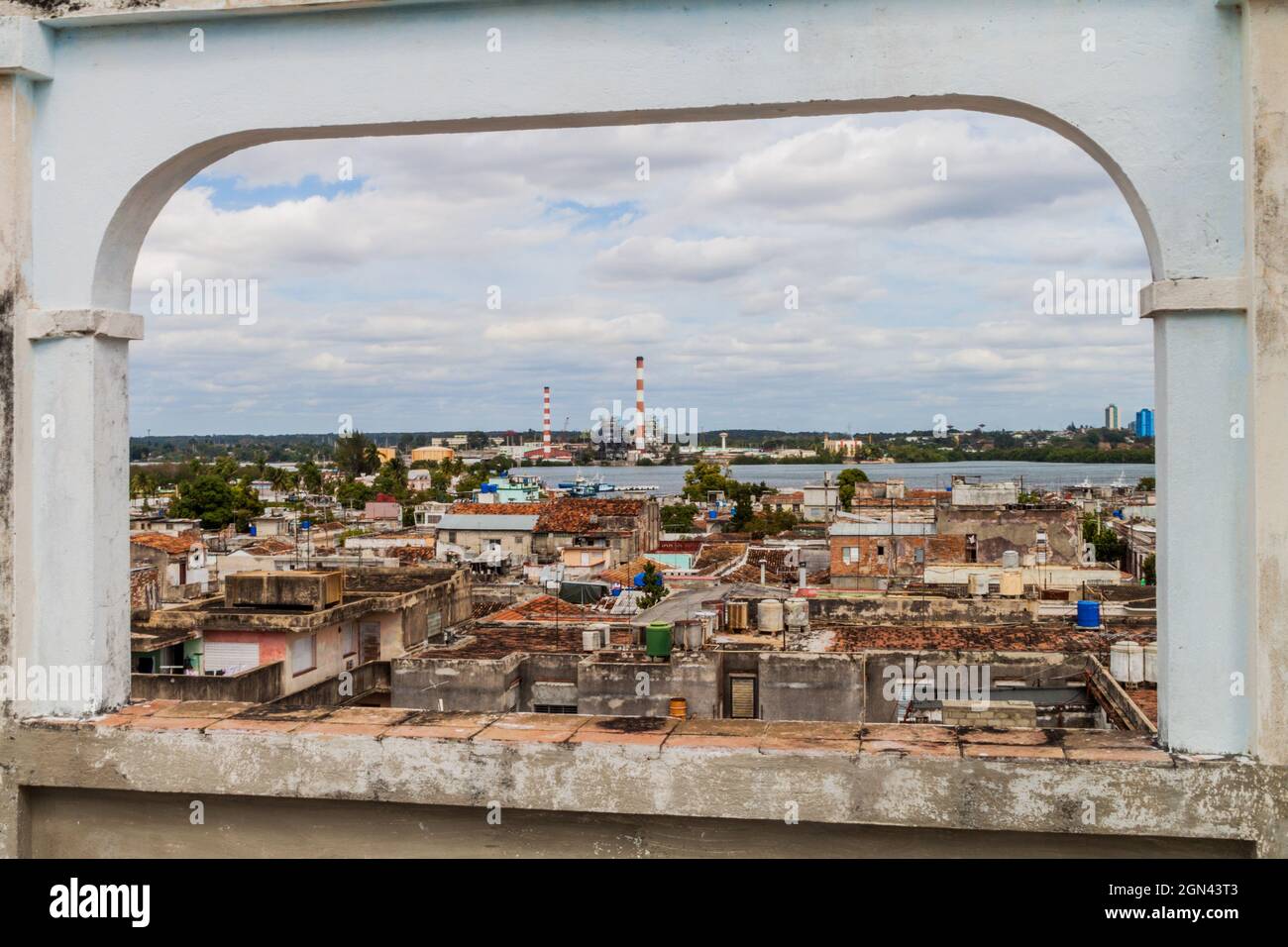 Aerial view of Cienfuegos, Cuba. View from Casa de la Cultura Benjamin Duarte. Stock Photo