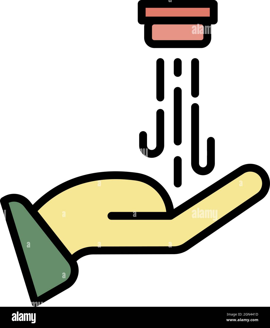 Hand dryer icon. Outline hand dryer vector icon color flat isolated