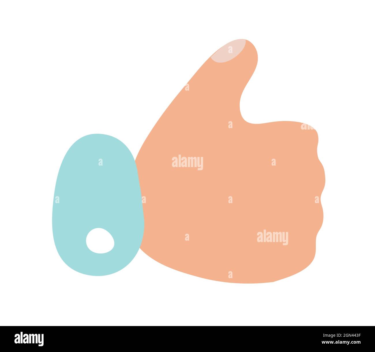 Doodle thumbs up icon or logo in trendy naive style Stock Vector