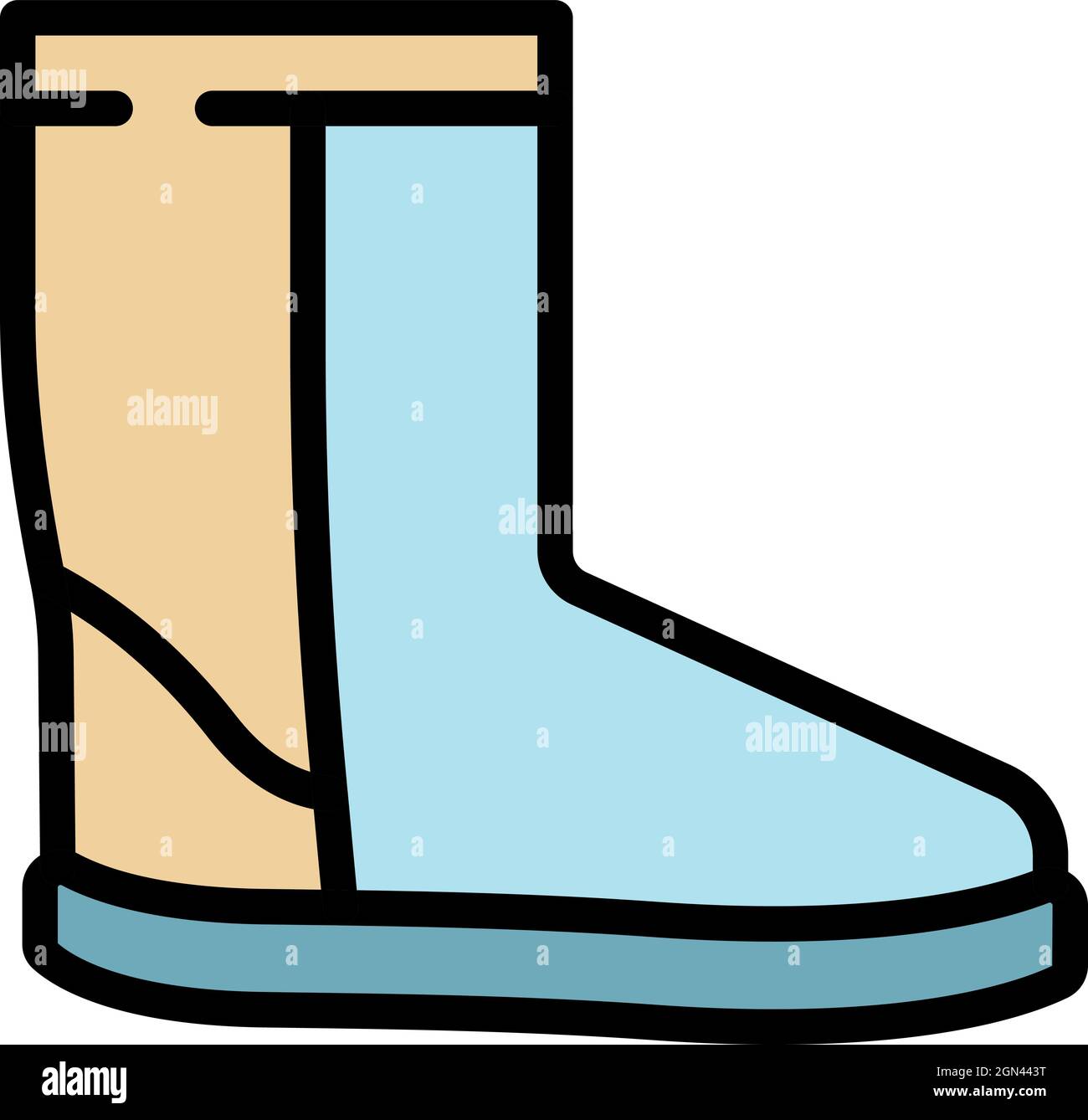 Winter ugg boot icon. Outline winter ugg boot vector icon color flat  isolated Stock Vector Image & Art - Alamy