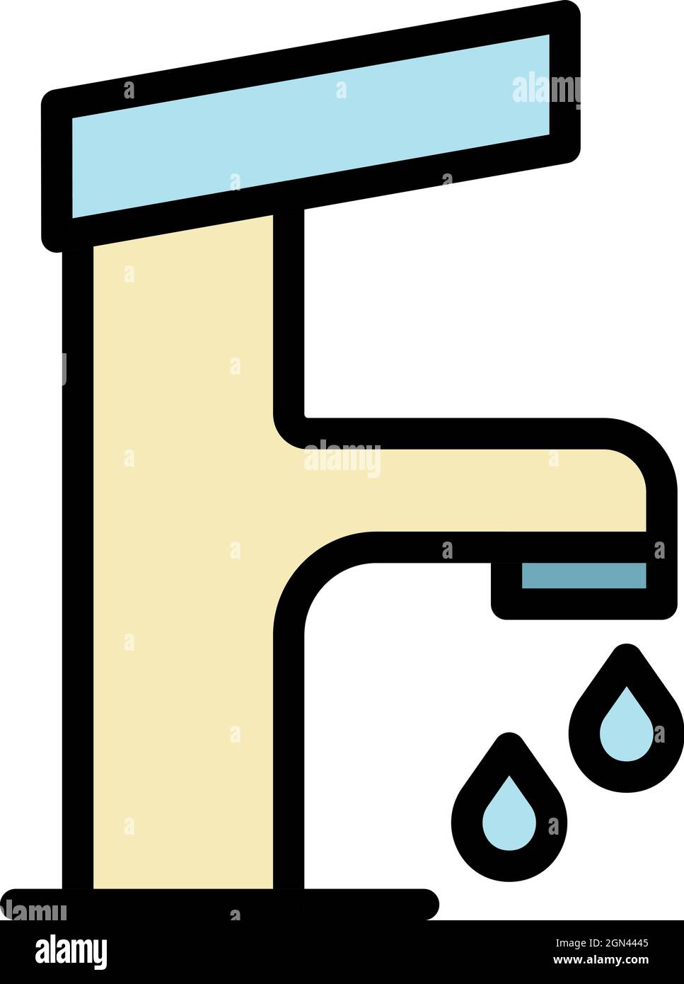 Water tap icon. Outline water tap vector icon color flat isolated Stock ...