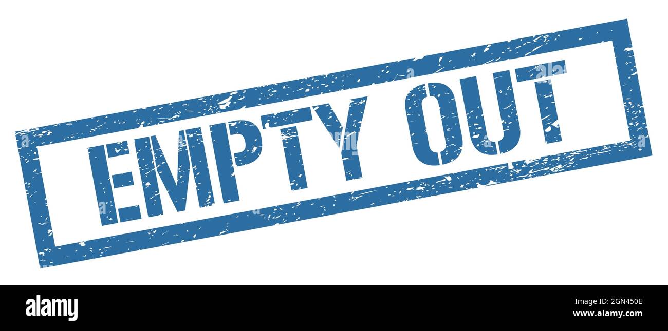 EMPTY OUT blue grungy rectangle stamp sign Stock Photo Alamy