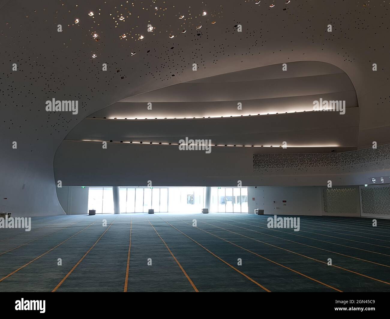 Beautiful architecture of Qatar Foundation Mosque inside view
