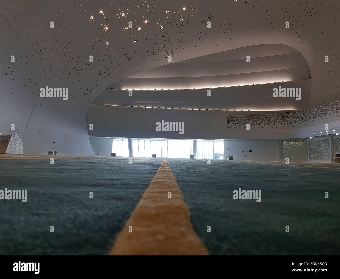 Beautiful architecture of Qatar Foundation Mosque inside view