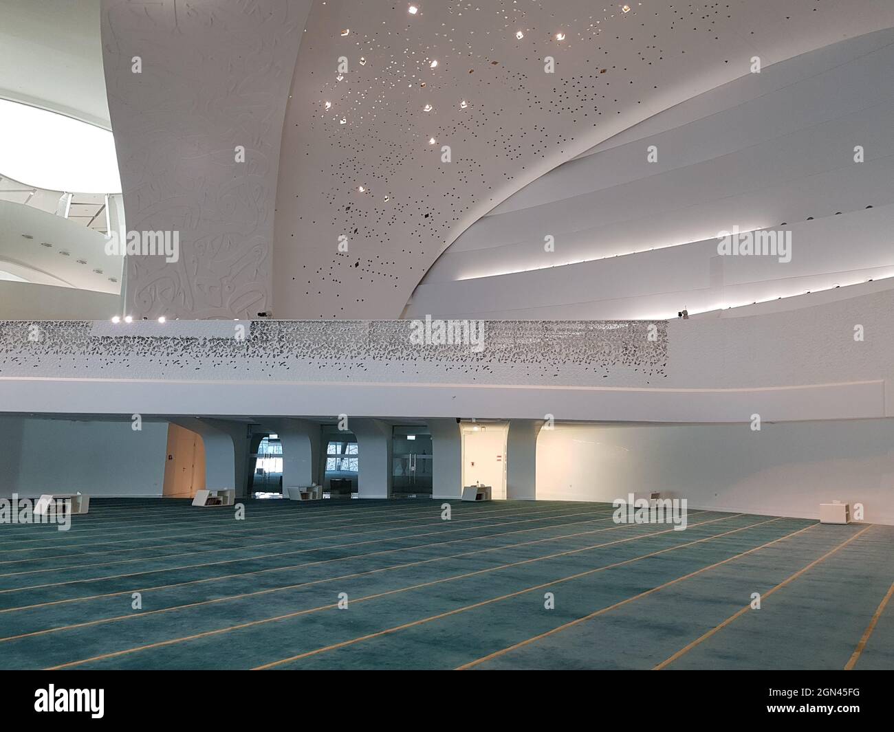 Beautiful architecture of Qatar Foundation Mosque inside view