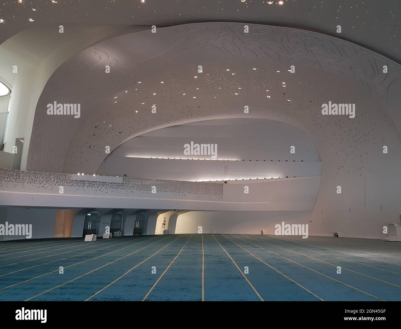 Beautiful architecture of Qatar Foundation Mosque inside view