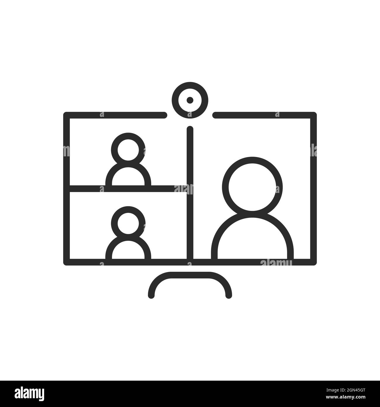 online meeting related line icon Stock Vector