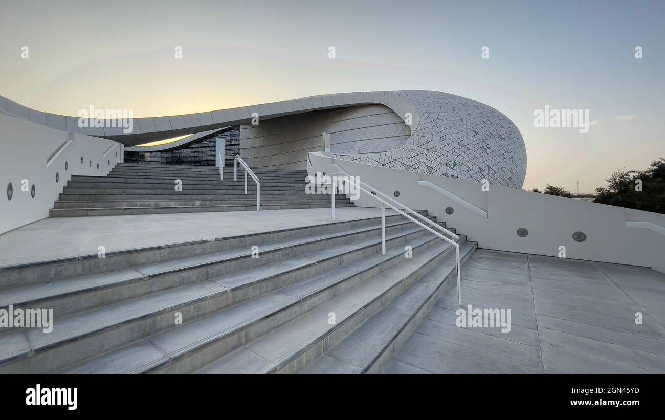 Beautiful architecture of Qatar Foundation Mosque inside view