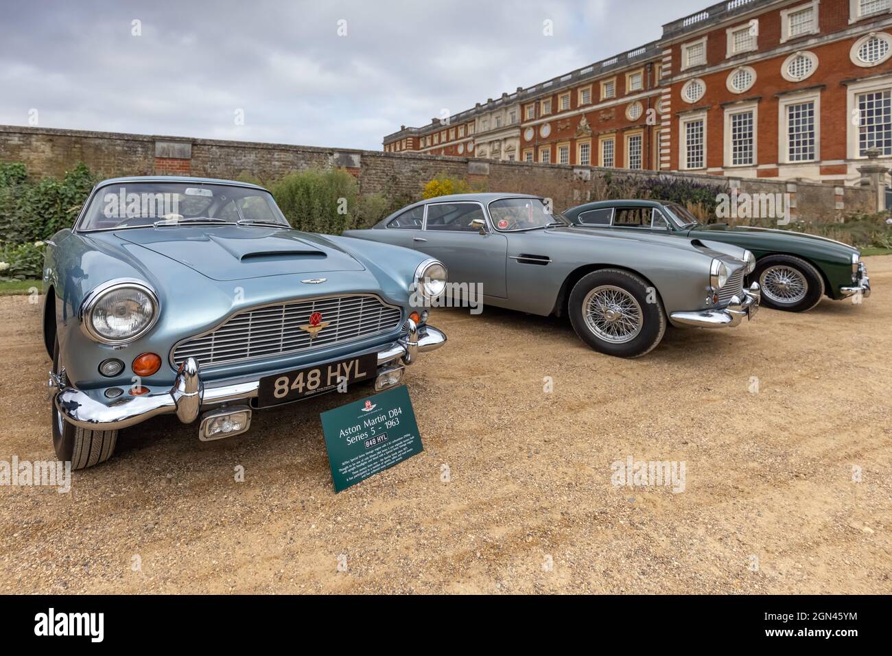 Classic Aston Martin's at the Concours of Elegance 2021, Hampton Court Palace, London, UK Stock Photo