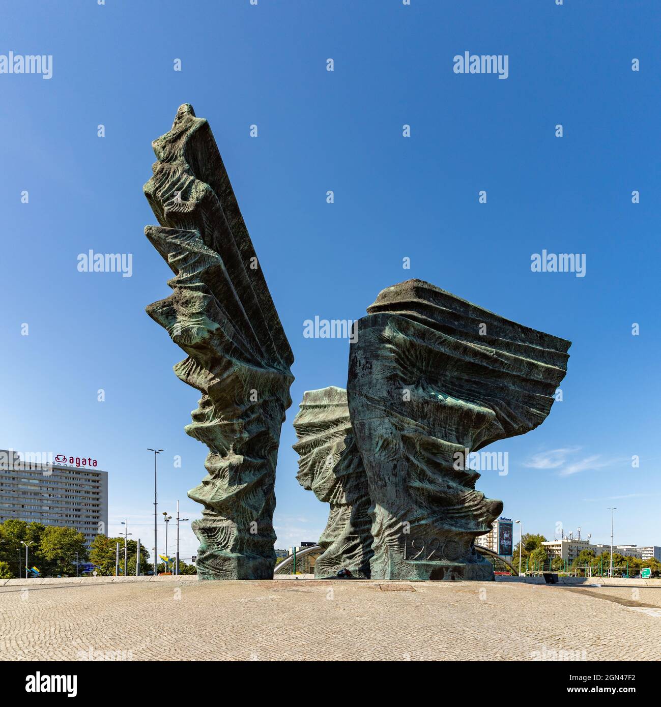 A picture of the Silesian Insurgents' Monument, in Katowice. Stock Photo