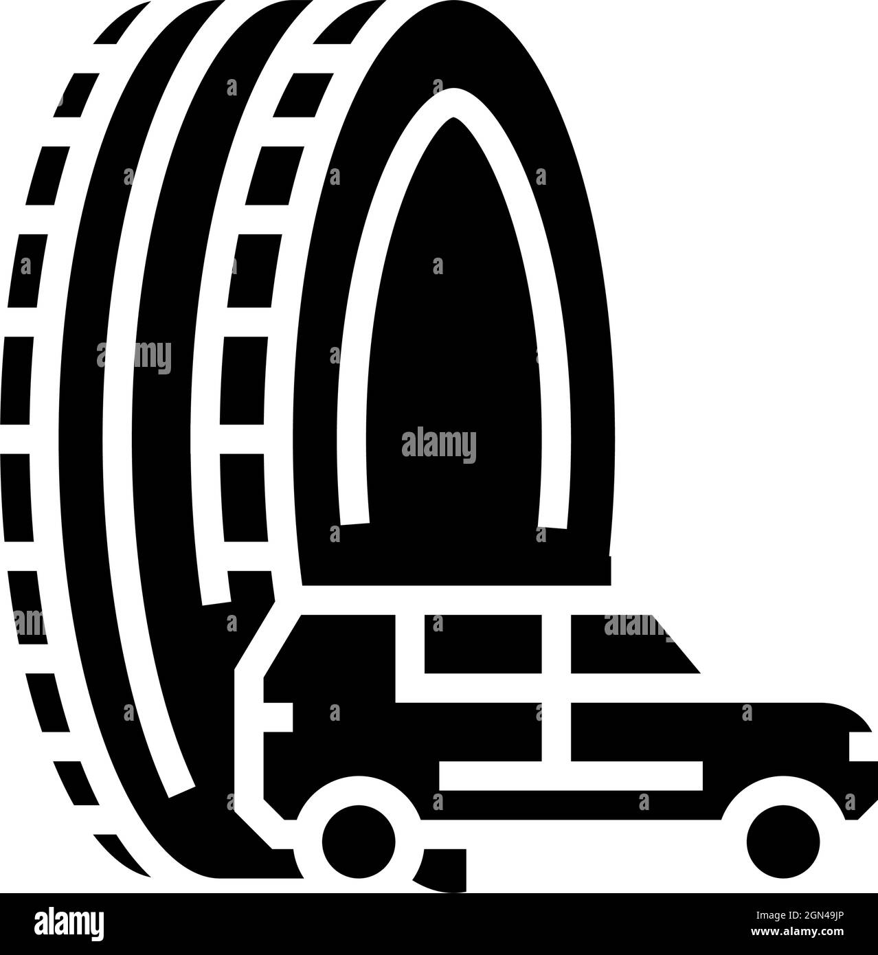 truck or suv tires glyph icon vector illustration Stock Vector