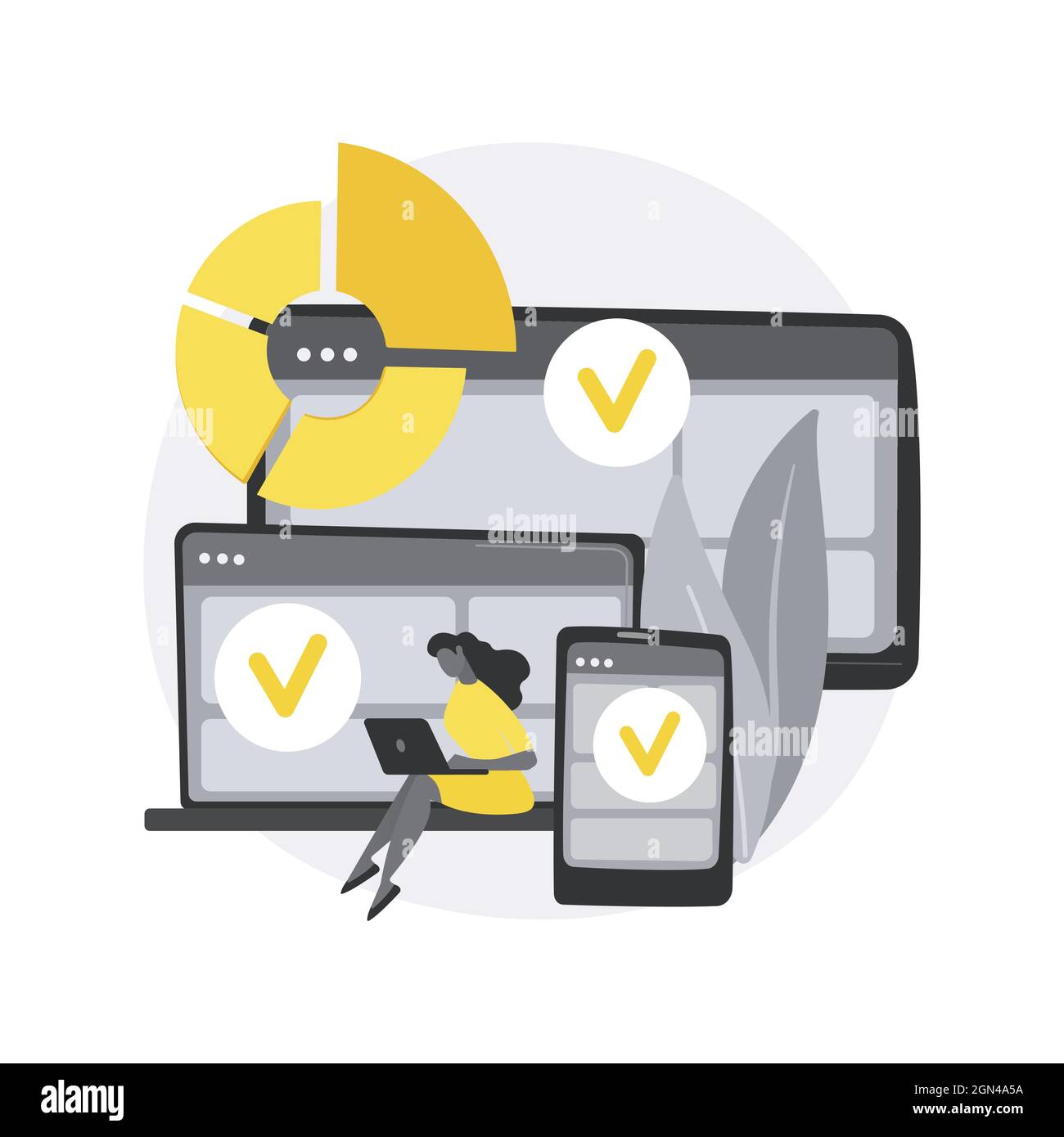 Crossdevice tracking abstract concept vector illustration Stock Vector