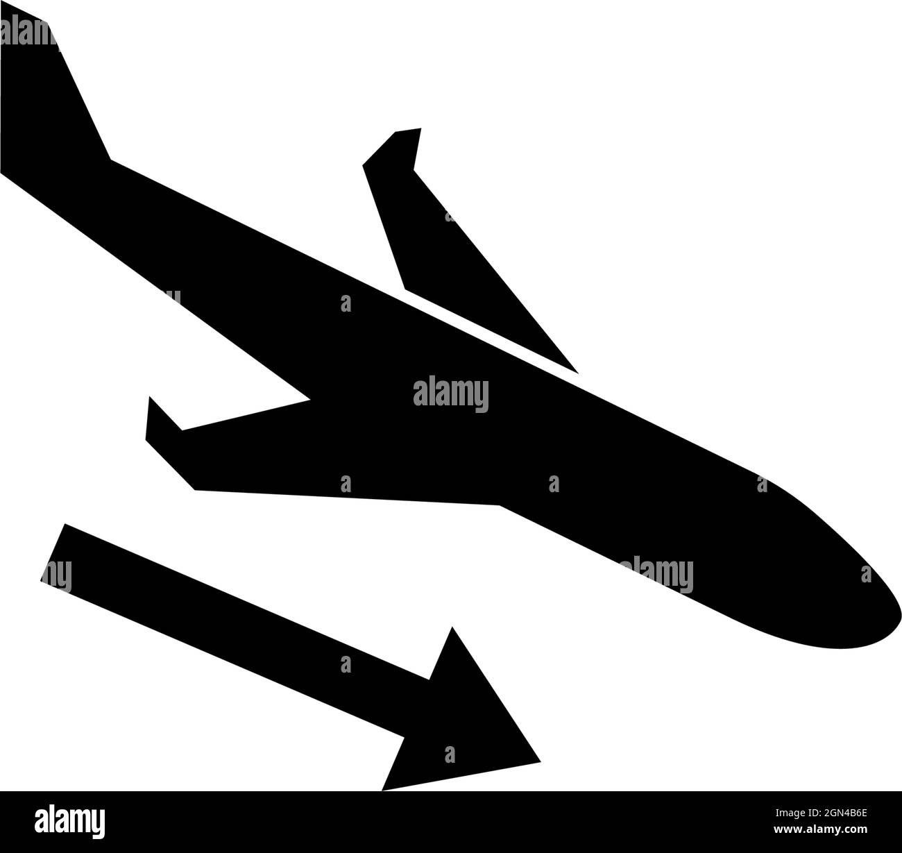 Airplane Landing, Plane Flying Down. Flat Vector Icon illustration. Simple  black symbol on white background. Airplane Landing, Plane Flying Down sign  Stock Vector Image \u0026 Art - Alamy, image size:1300x1229
