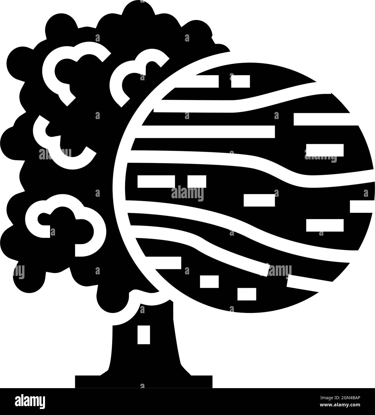 oak wood glyph icon vector illustration Stock Vector Image & Art - Alamy