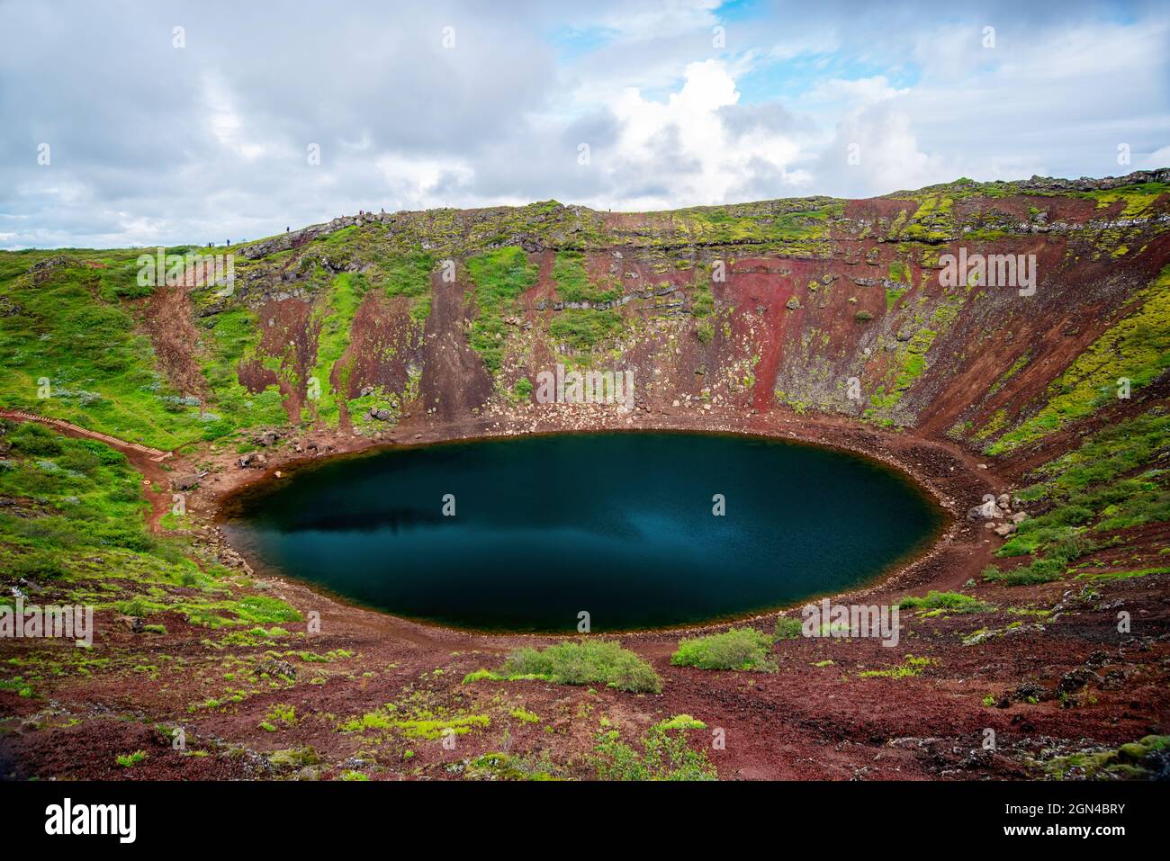 Kerid crater lake in South Iceland Stock Photo