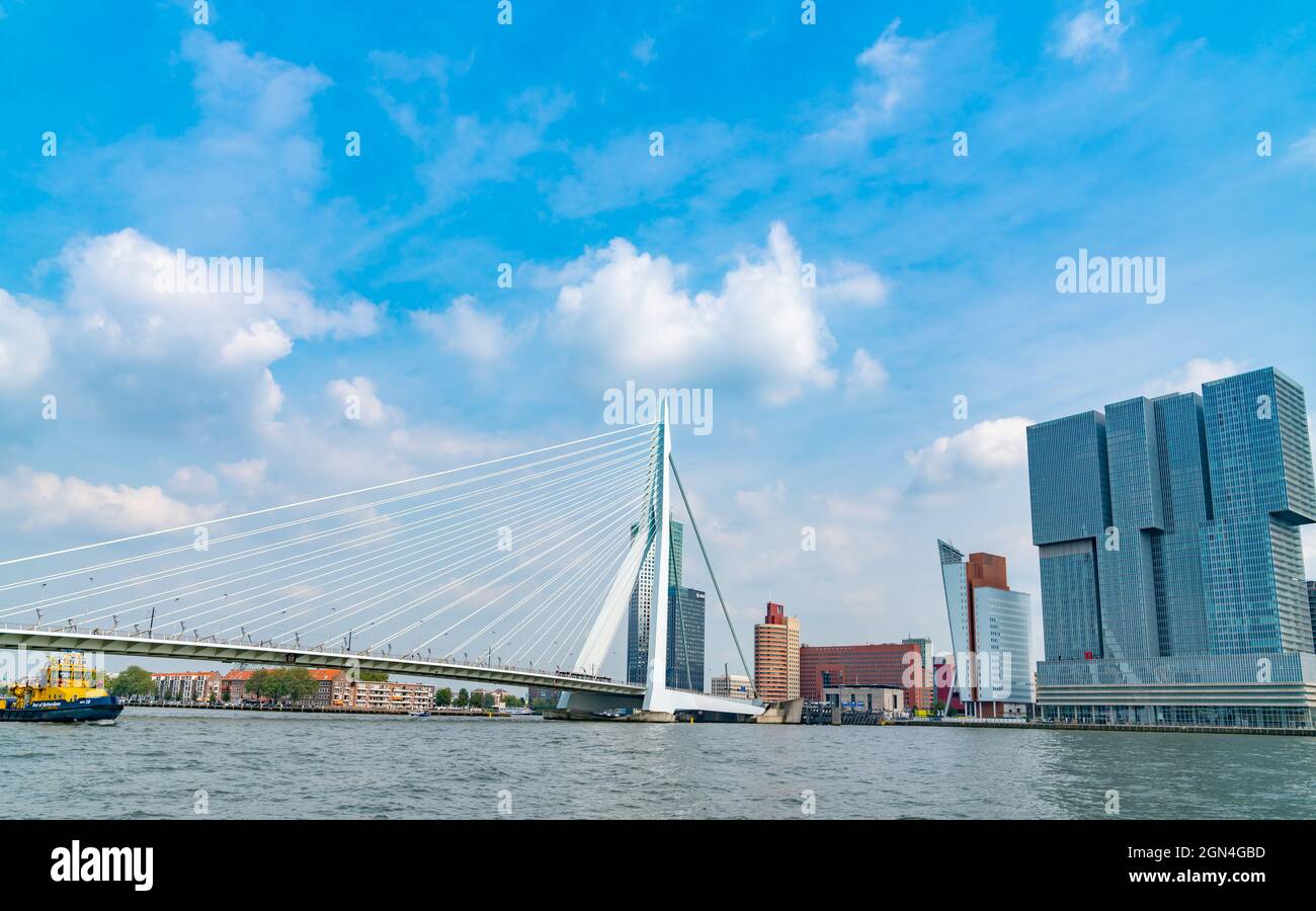 Rotterdam Netherlands August 22 2021; Stunning mordern Erasmus cable