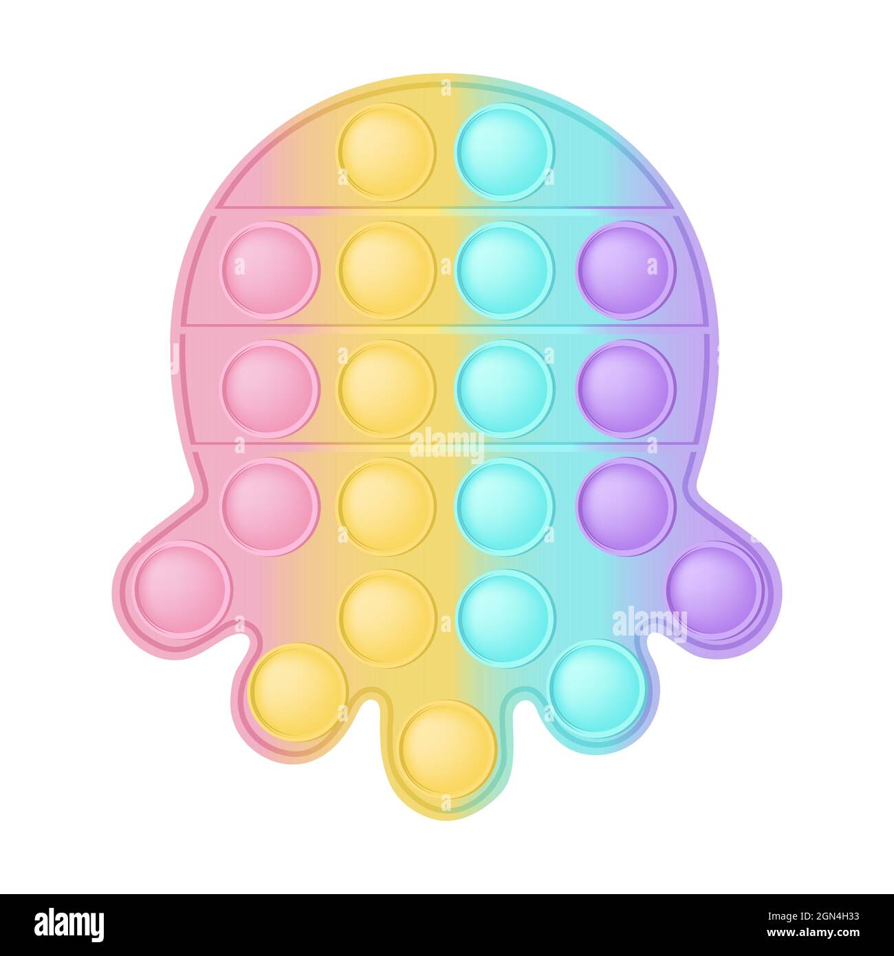 Pop it a fashionable silicon toy for fidgets. Addictive anti-stress octopus  toy in pastel colors. Bubble sensory developing popit for kids fingers. Ve  Stock Vector Image & Art - Alamy