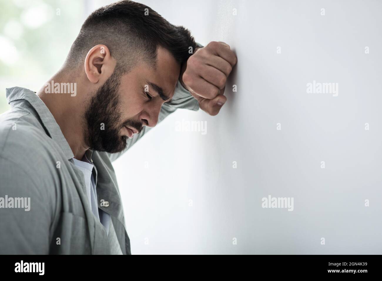 Stress, trouble, pain, depressed and mental health problems Stock Photo