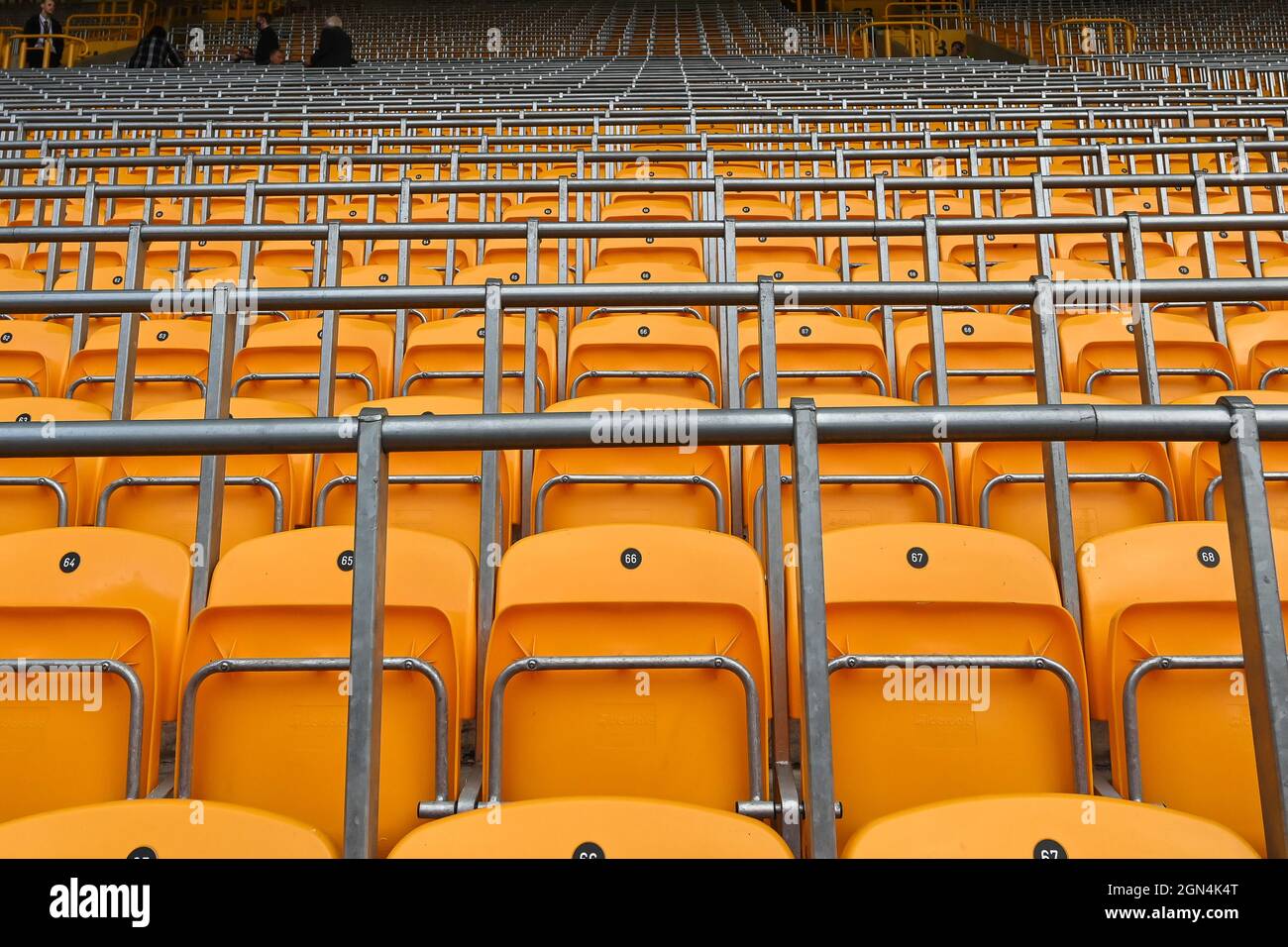 general view of the safe standing areas at Molineux Stadium, Home of  Wolverhampton Wanderers Stock Photo - Alamy