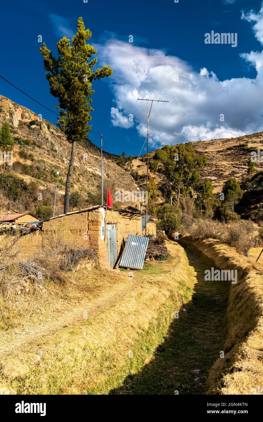 Antacocha, typical Peruvian village in the Andes Stock Photo