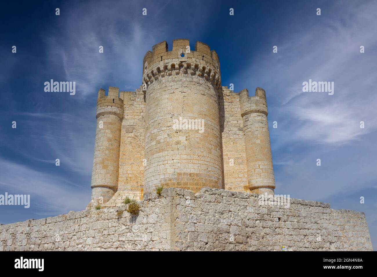 beautiful castle of Peñafiel in the province of Valladolid, Spain Stock Photo