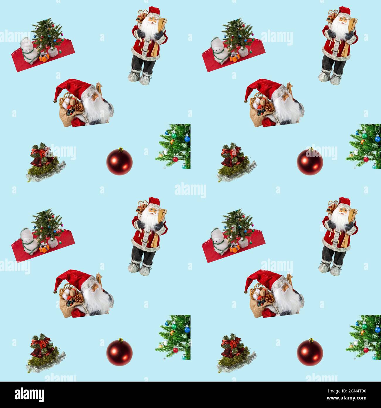Beautiful view pattern of Christmas decoration isolated on blue ...