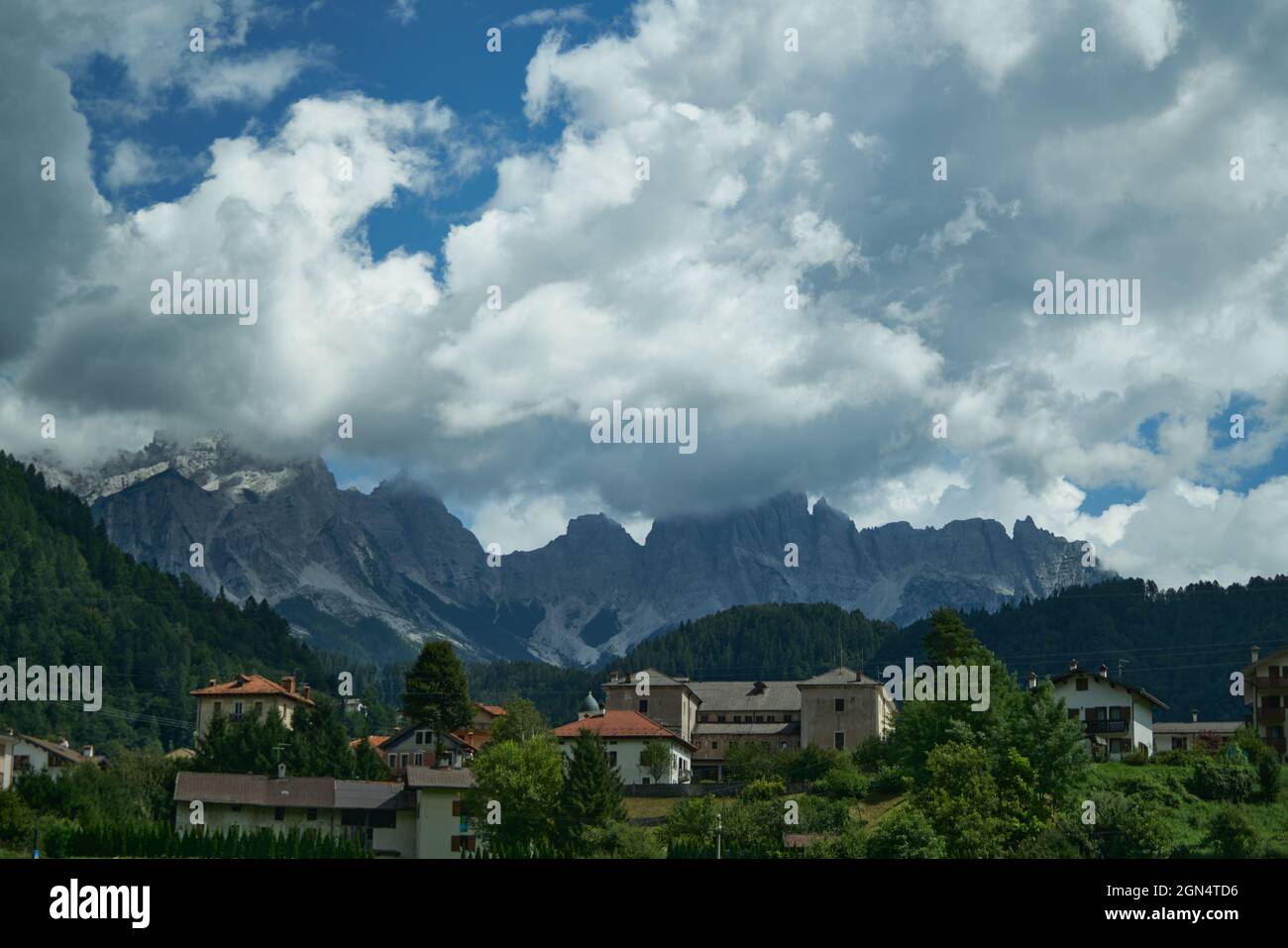 Natural landscape of the Swiss Alps, as a mountain panorama Stock Photo ...