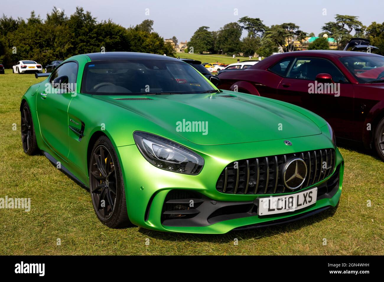 Mercedes-Benz AMG GT GT R Premium Auto ‘LC18 LXS’ on display at Blenheim Palace motor show held in Oxfordshire on Sunday 5th September 2021 Stock Photo