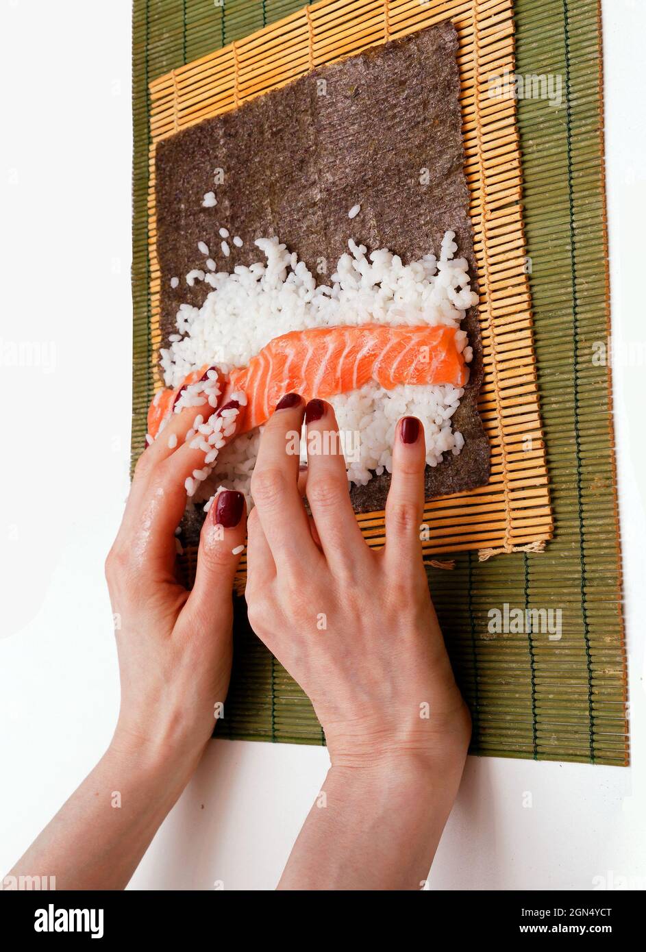 Premium Photo  Sushi bamboo rolling mat isolated on white background