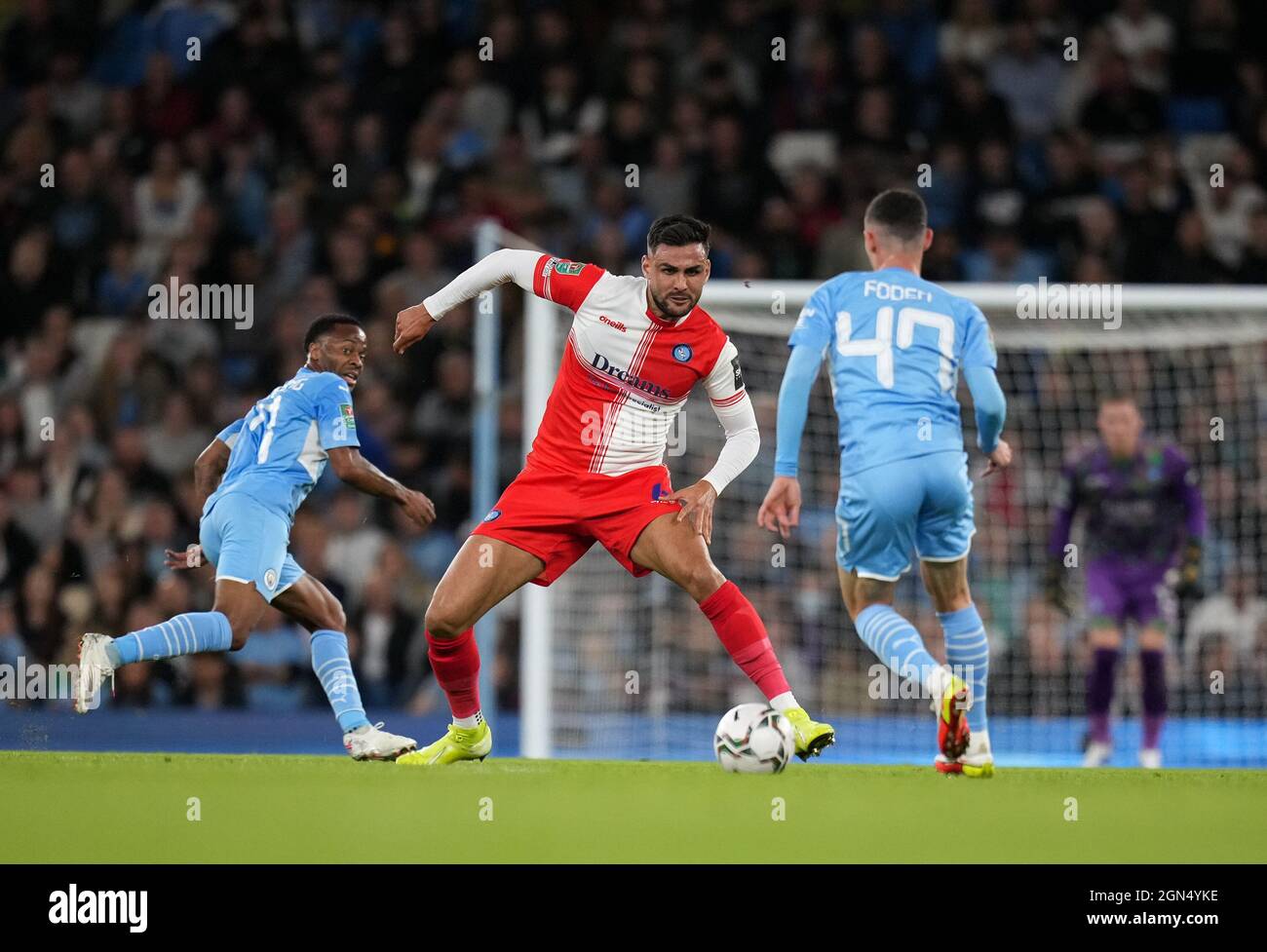 Manchester, UK. 21st Sep, 2021. Ryan Tafazolli of Wycombe Wanderers during the Carabao Cup match between Manchester City and Wycombe Wanderers at the Etihad Stadium, Manchester, England on 21 September 2021. Photo by Andy Rowland. Credit: PRiME Media Images/Alamy Live News Stock Photo