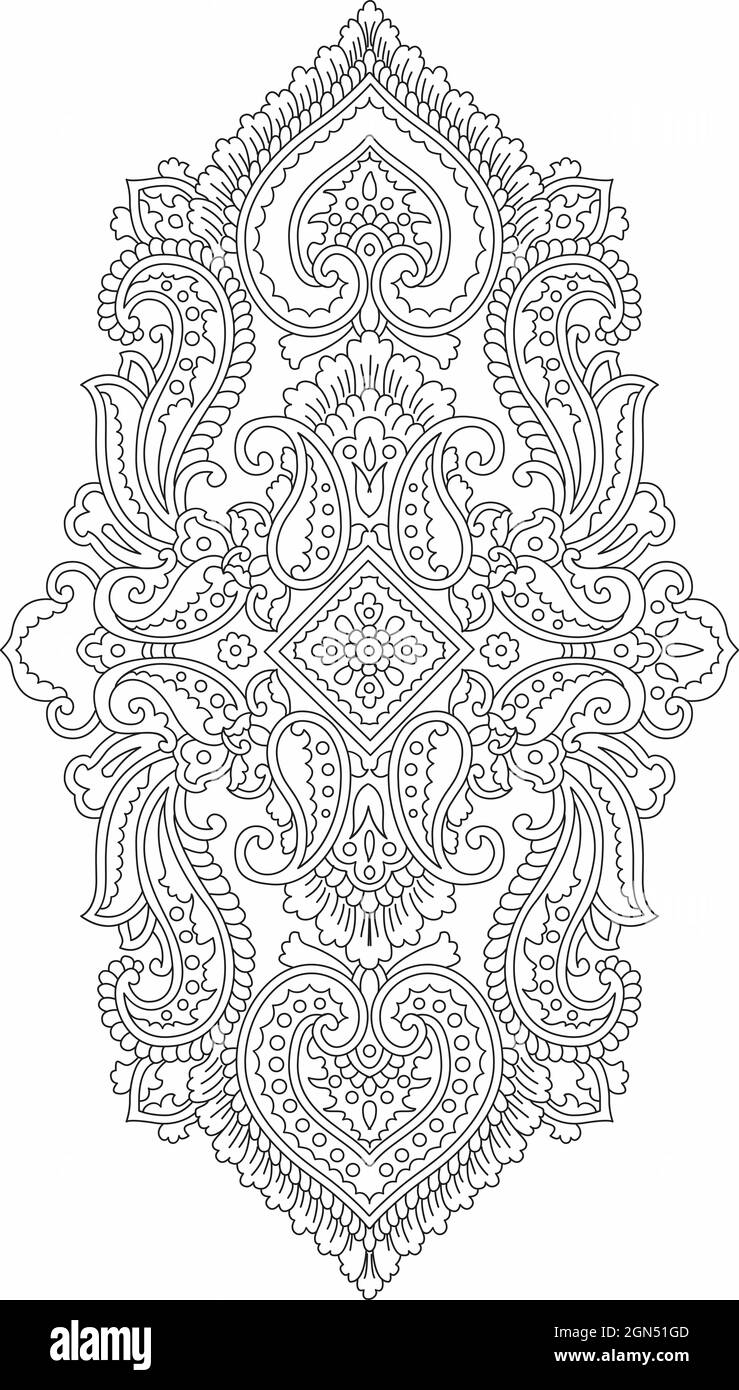 Boho doodle pattern for coloring book for adults. Coloring page