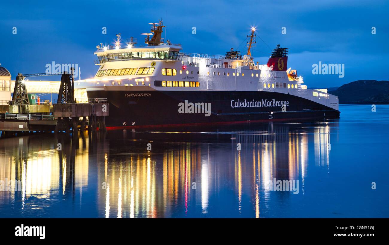 Caledonian MacBrayne ferry docked at Stornoway on the Isle of Lewis Stock Photo