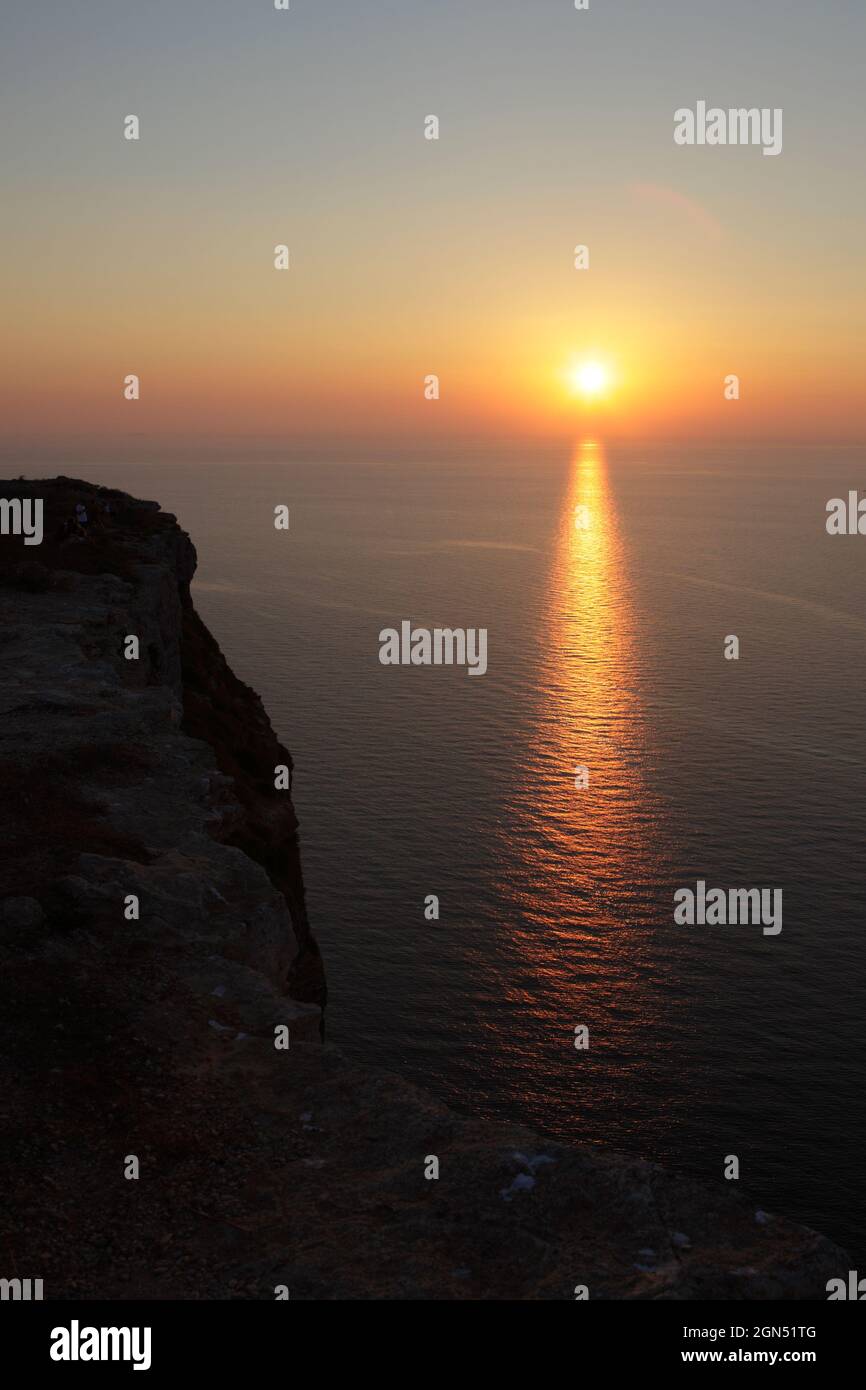 Lampedusa at sunset, Sicily, Italy Stock Photo