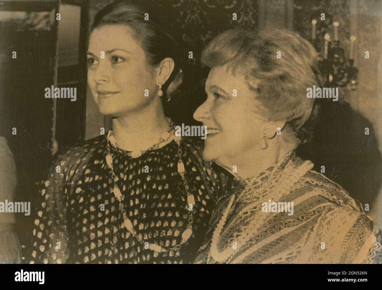 American actress Princess Grace Kelly of Monaco and her mother Margareth Majer, 1989 Stock Photo