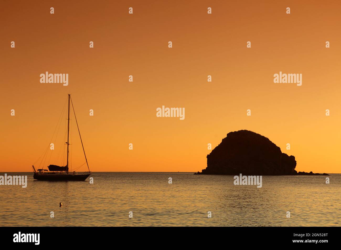 Pollara bay and Faraglione Rock, Salina, Aeolian islands, Sicily, Italy Stock Photo