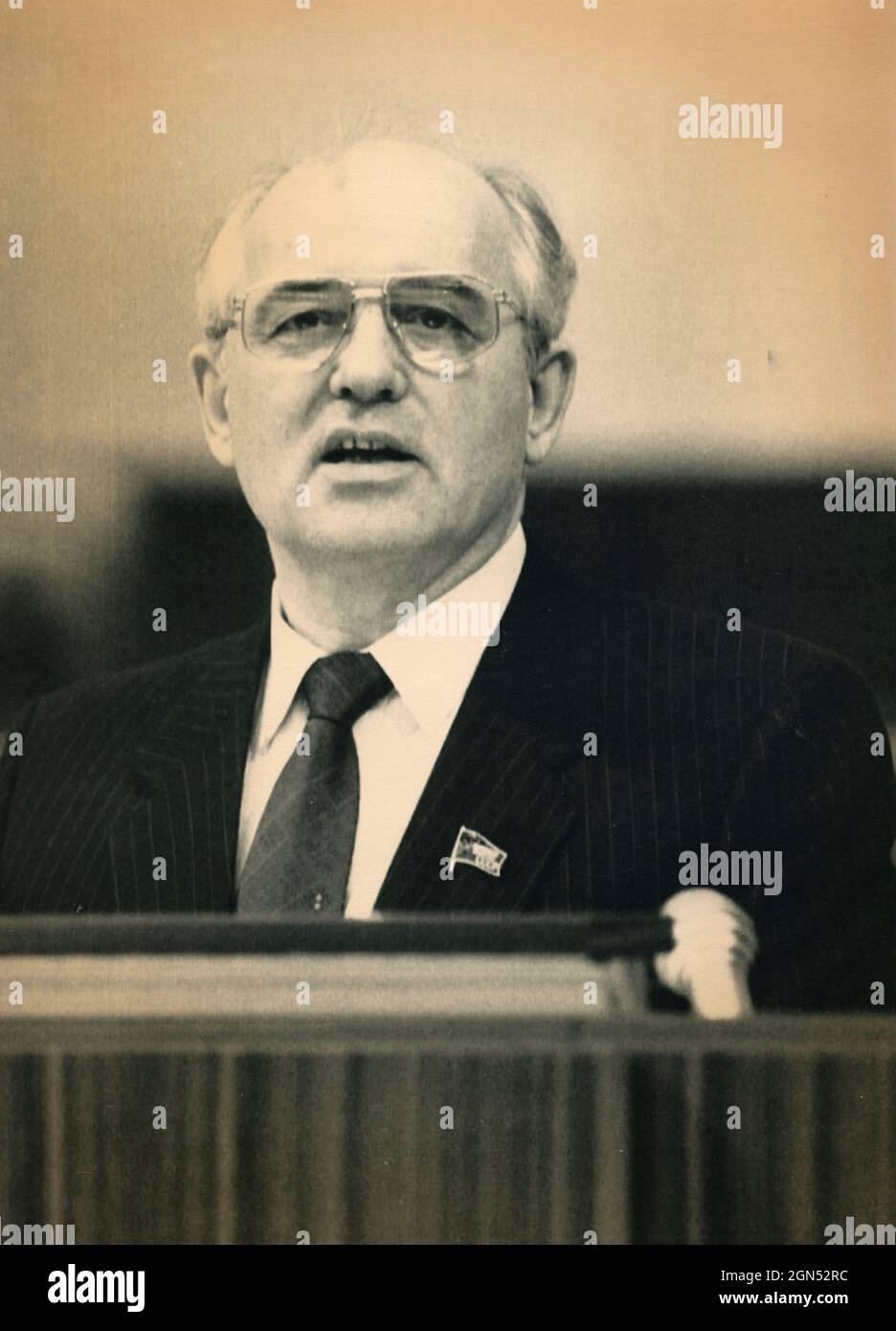 Russian politician and President of the Soviet Union Mikhail Gorbachev