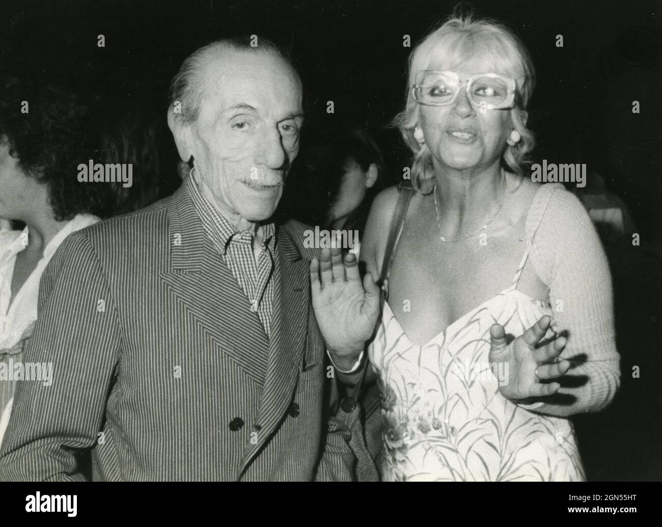 Italian stage actor Eduardo De Filippo and actress Franca Rame, 1980s Stock Photo