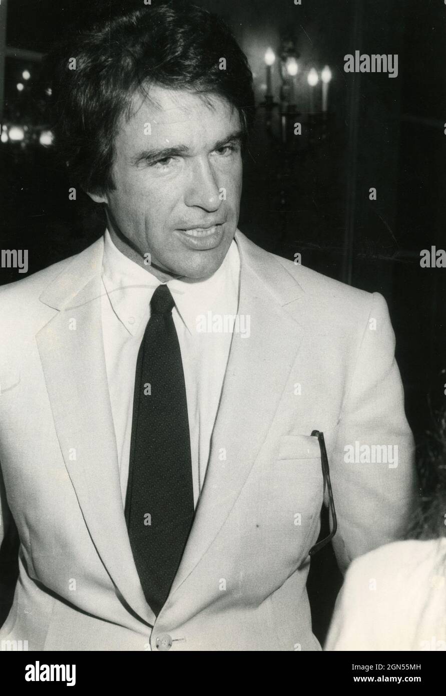 American film actor Warren Beatty, 1980s Stock Photo