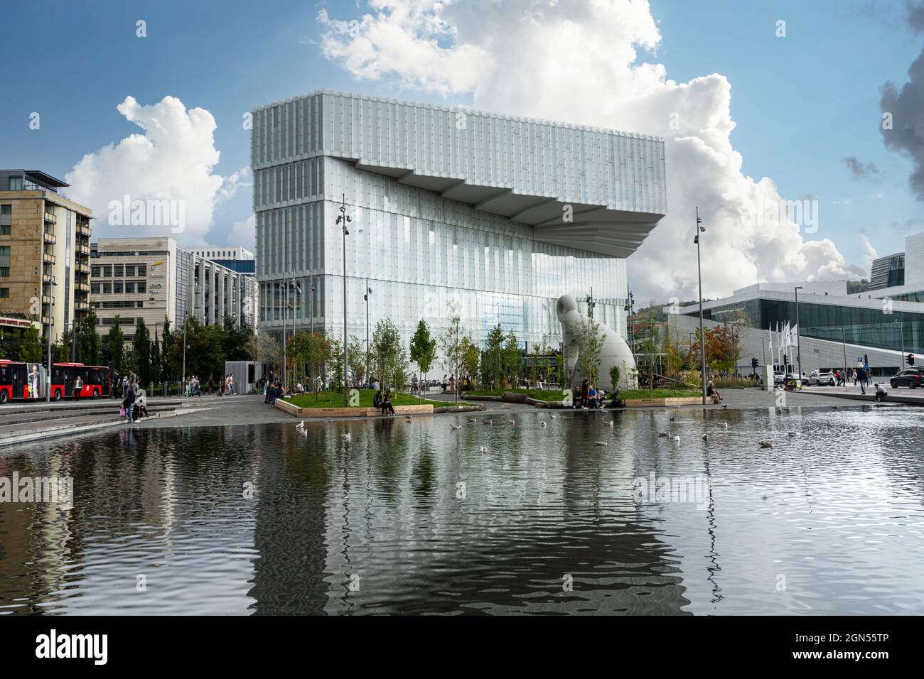 Oslo, Norway. September 2021. exterior view of the public library Deichman Bjørvika in the city center Stock Photo