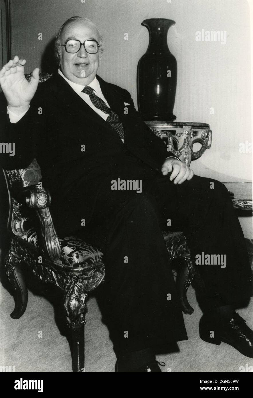 Italian politician and statesman Giovanni Spadolini, 1980s Stock Photo