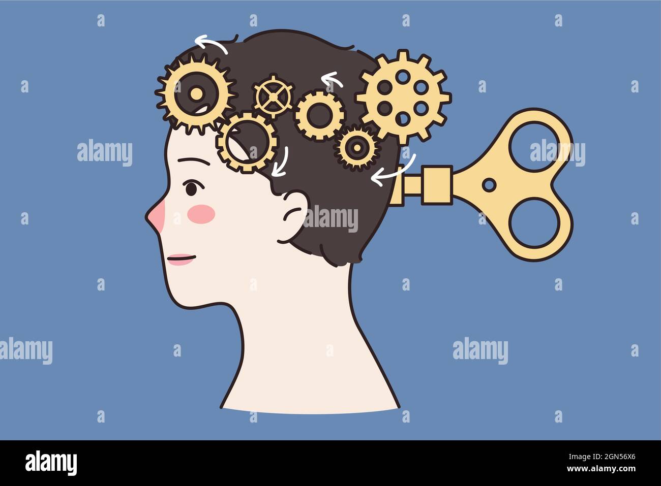 Intellectual manipulation and mental health concept. Human head with