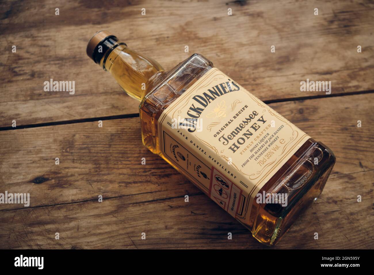 Bottle of Jack Daniels Honey Stock Photo Alamy